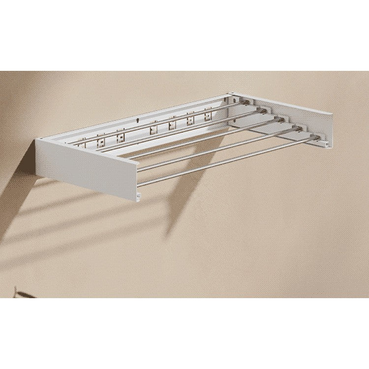 Suport Haine, Depozitare Si Uscare Rufe, Din Aluminiu, Pliabil, Impermeabil, Montare Prin Perforare, 100 Cm - vivimall.ro