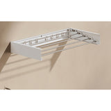 Suport Haine, Depozitare Si Uscare Rufe, Din Aluminiu, Pliabil, Impermeabil, Montare Prin Perforare, 100 Cm - vivimall.ro