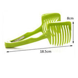 Ustenisla de bucatarie tip cleste pentru feliat fructe si legume Flippy, material ABS, 8 x 18.5 cm, verde