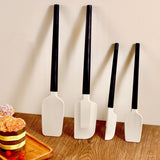 Ustensile De Bucatarie, Set Din 4 Bucati, Din Silicon Si Lemn, Spatule De Diferite Dimensiuni, Termo Rezistente, Antiaderente, Instrument De Amestecat In Bucatarie, Alb-Negru - vivimall.ro