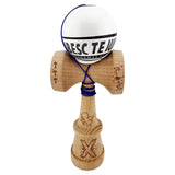 Kendama X TE IUBESC Originala, Profesionala, Flippy, Super Sticky cu Cupe Mari KING SIZE V3, Gaura in Baza, Rulment Metalic, din lemn 18 cm, Ata 62/65 cm, Alb/Alb - vivimall.ro