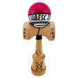 Kendama X TE IUBESC Originala, Profesionala, Vivimall, Super Sticky cu Cupe Mari KING SIZE V3, Gaura in Baza, Rulment Metalic, din lemn 18 cm, Ata 62/65 cm, Roz/Alb - vivimall.ro