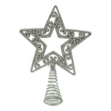 Varf Decorativ De Brad, In Forma De Stea, Decupata In Centru, Din Plastic/Metal, Interior/Exterior