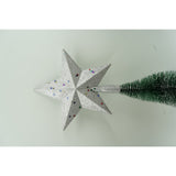 Varf decorativ de brad, Argintiu, in forma de Stea, design cu paiete, din Plastic, 18 cm x 20 cm, Interior/Exterior, Flippy - vivimall.ro