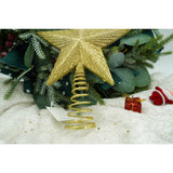 Varf decorativ de brad, Auriu, in forma de Stea, cu design in relief, din Plastic/Metal, 15.5 cm x 20.5 cm, Interior/Exterior, Flippy - vivimall.ro