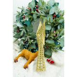 Varf decorativ de brad, Auriu, in forma de Stea, cu model decupat, din Plastic/Metal, 18 cm x 26 cm, Interior/Exterior, Flippy - vivimall.ro