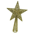 Varf decorativ de brad, Auriu, in forma de Stea, cu model decupat, din Plastic/Metal, 18 cm x 26 cm, Interior/Exterior, Flippy - vivimall.ro