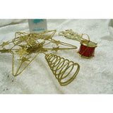 Varf decorativ de brad, Auriu, in forma de Stea, design de stele, din Plastic/Metal, 25 cm x 27 cm, Interior/Exterior, Flippy - vivimall.ro