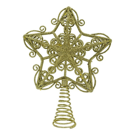 Varf Decorativ De Brad, In Forma De Stea, Design Forjat, Din Plastic/Metal, Interior/Exterior