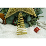 Varf decorativ de brad, Auriu, in forma de Stea, design spiralat, din Plastic/Metal, 29 cm x 38 cm, Interior/Exterior, Flippy - vivimall.ro