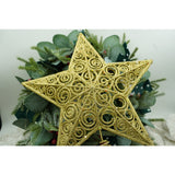 Varf decorativ de brad, Auriu, in forma de Stea, design spiralat, din Plastic/Metal, 29 cm x 38 cm, Interior/Exterior, Flippy - vivimall.ro