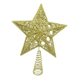 Varf Decorativ De Brad, In Forma De Stea, Design Spiralat, Din Plastic/Metal, Interior/Exterior