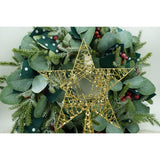 Varf decorativ de brad, Auriu, in forma de Stea, infasurata, din Plastic/Metal, 20 cm x 28 cm, Interior/Exterior, Flippy - vivimall.ro