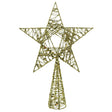 Varf decorativ de brad, Auriu, in forma de Stea, infasurata, din Plastic/Metal, 20 cm x 28 cm, Interior/Exterior, Flippy - vivimall.ro