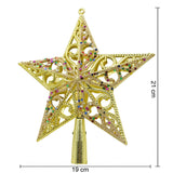 Varf decorativ de brad, Auriu/ Roz, in forma de Stea, design spiralat, din Plastic, 19 cm x 21 cm, Interior/Exterior, Flippy - vivimall.ro