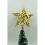 Varf decorativ de brad, Auriu/ Roz, in forma de Stea, design spiralat, din Plastic, 19 cm x 21 cm, Interior/Exterior, Flippy - vivimall.ro