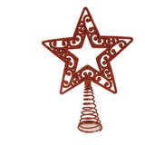 Varf Decorativ De Brad, In Forma De Stea, Decupata In Centru, Din Plastic/Metal, Interior/Exterior