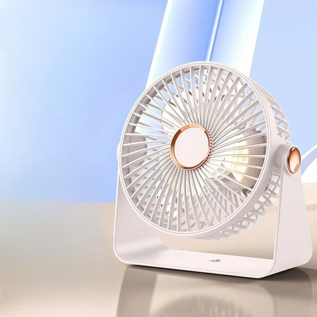 Ventilator 2in1, Vivimall, de Masa/de Perete, Incarcare USB, 3.7 V, 4.5 W, 1200 mAh, 17.5 x 17 x 7.6 cm, Alb