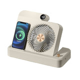 Ventilator 2in1, Flippy, Functie Incarcare Telefon Wireless, 100 Trepte de Viteza, 2400 mAh, 5V, 2A, 25 x 16.5 x 24 cm, Bej - vivimall.ro