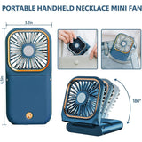 Ventilator Portabil 3 In 1, De Mana, De Gat, De Birou, 16.7 X 8 X 1.9 Cm, 3 Trepte De Viteza, Incarcare Usb, Pliabil, Afisaj Digital, Suport Telefon - vivimall.ro