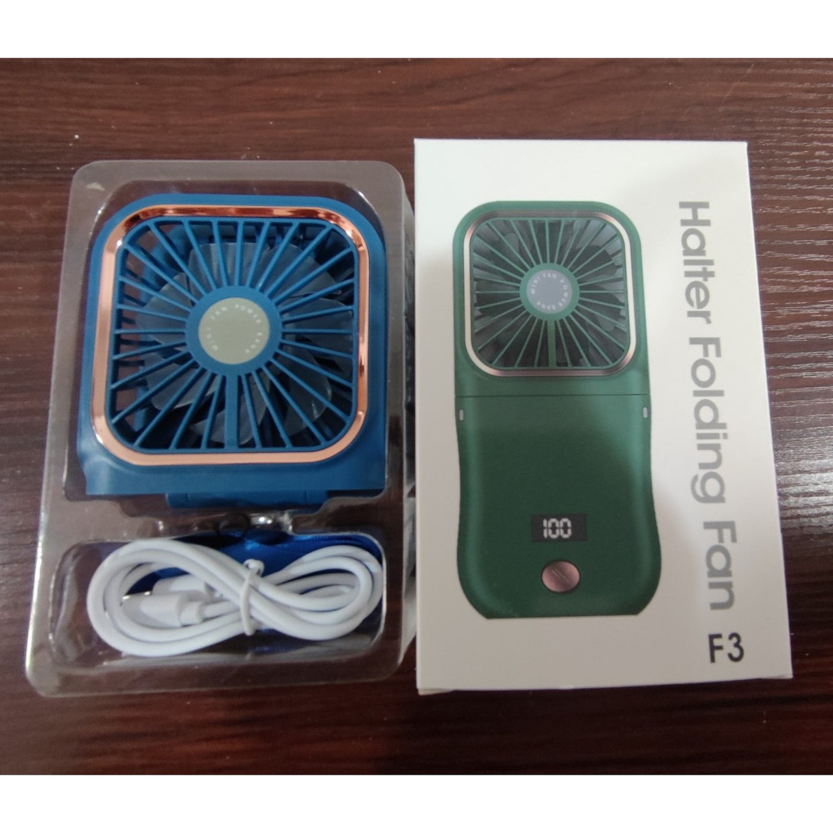 Ventilator Portabil 3 In 1, De Mana, De Gat, De Birou, 16.7 X 8 X 1.9 Cm, 3 Trepte De Viteza, Incarcare Usb, Pliabil, Afisaj Digital, Suport Telefon - vivimall.ro