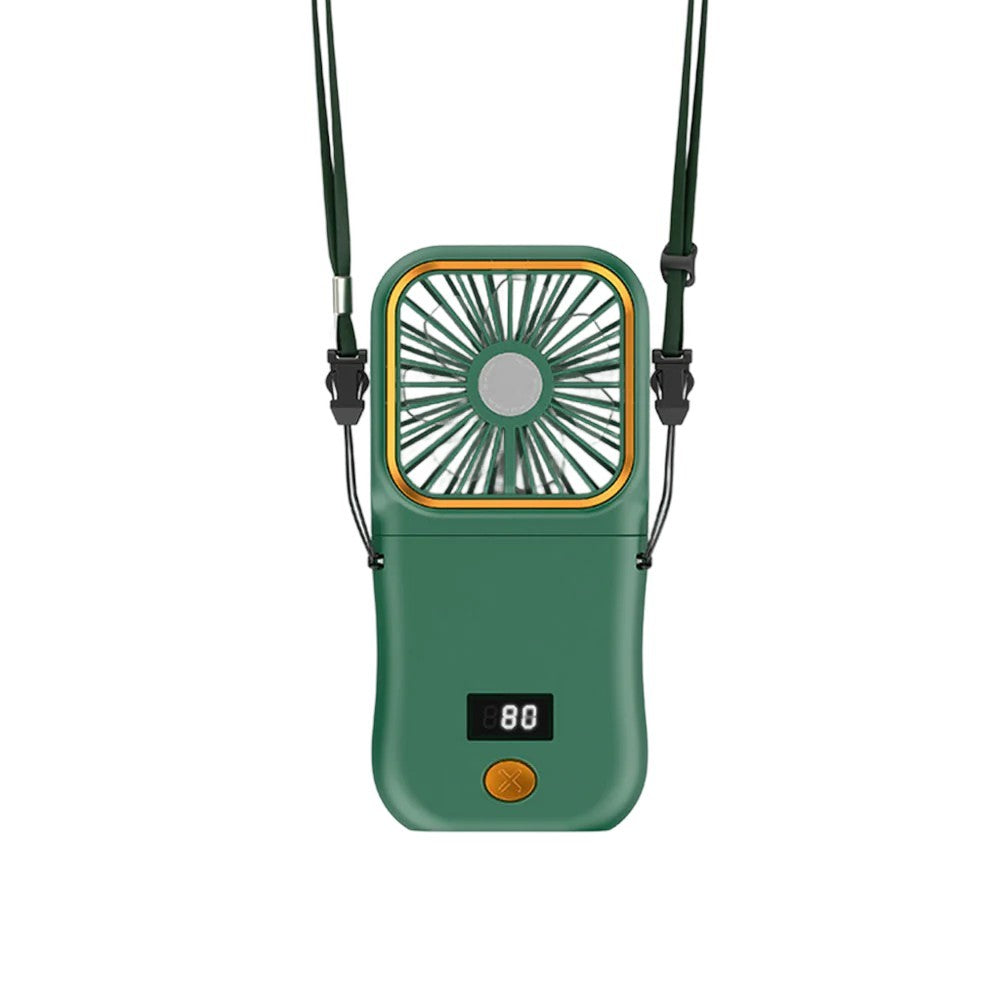 Ventilator Portabil 3 In 1, De Mana, De Gat, De Birou, 16.7 X 8 X 1.9 Cm, 3 Trepte De Viteza, Incarcare Usb, Pliabil, Afisaj Digital, Suport Telefon - vivimall.ro
