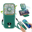 Ventilator Portabil 3 In 1, De Mana, De Gat, De Birou, 16.7 X 8 X 1.9 Cm, 3 Trepte De Viteza, Incarcare Usb, Pliabil, Afisaj Digital, Suport Telefon - vivimall.ro
