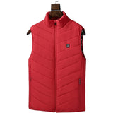 Vesta cu Incalzire, Flippy, Unisex, 2 Zone de Incalzire, Umplutura Bumbac, 3 Trepte de Temperatura, Incarcare USB, Rosu, 45 - 58 kg, Marime L - vivimall.ro