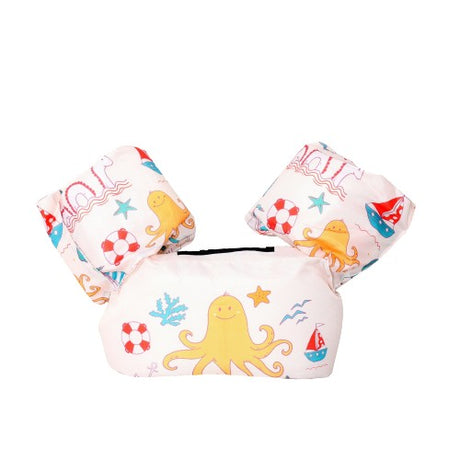 Vesta de salvare pentru copii cu aripioare de inot, Vivimall, Crem, Model caracatita