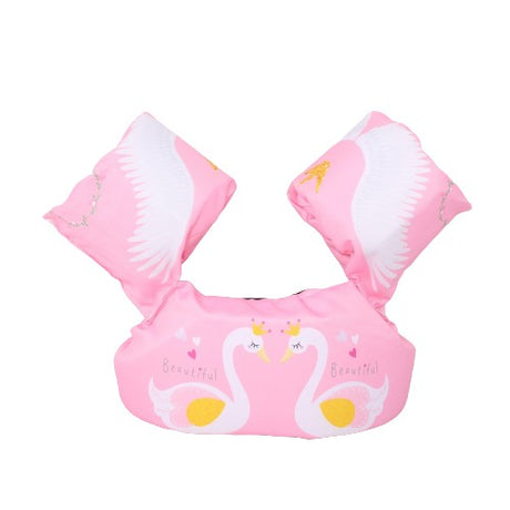 Vesta de salvare pentru copii cu aripioare de inot, Vivimall, Roz, Model lebede