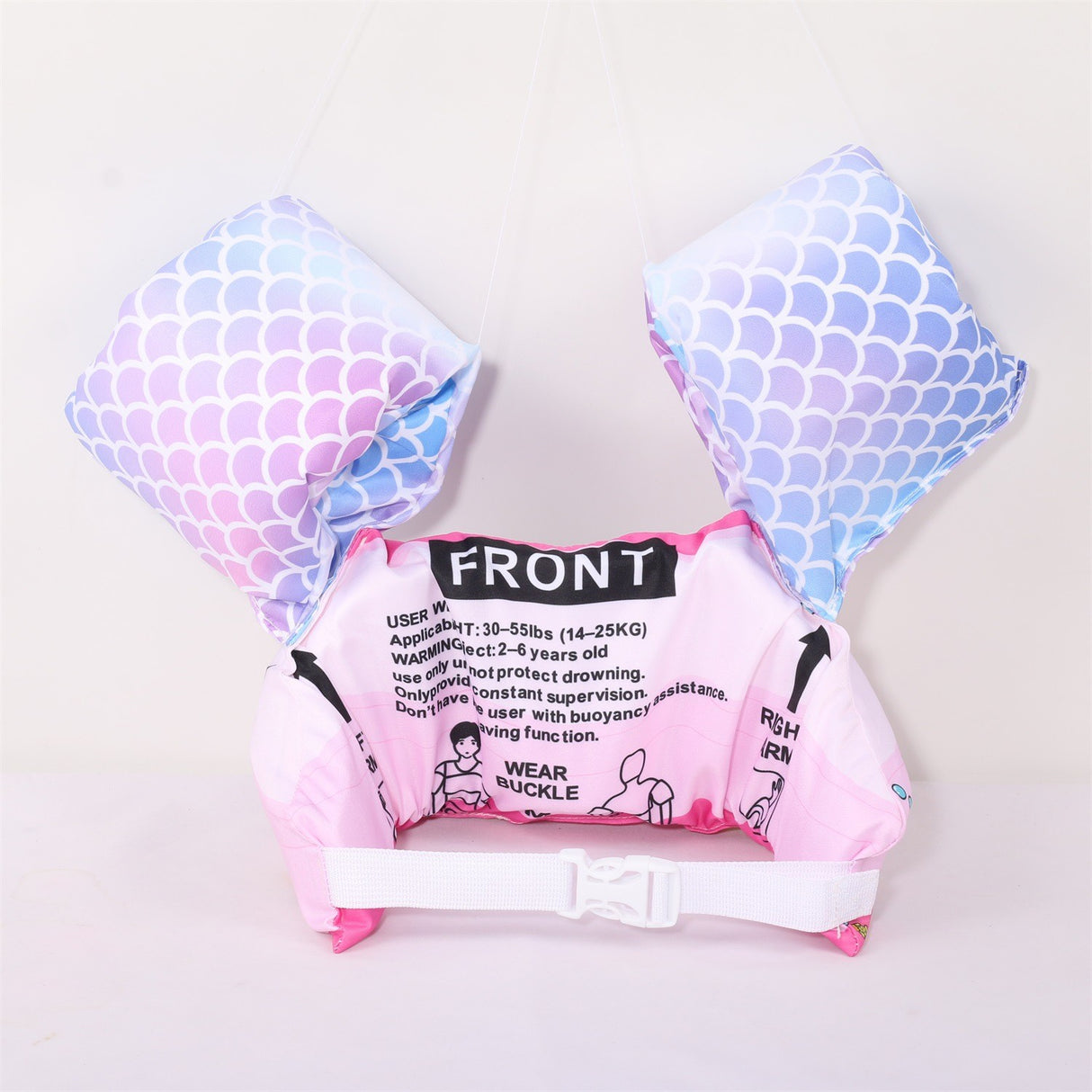Vesta de salvare pentru copii cu aripioare de inot, Vivimall, Roz, Model sirena - vivimall.ro
