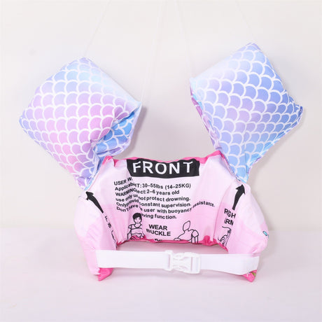 Vesta de salvare pentru copii cu aripioare de inot, Vivimall, Roz, Model sirena