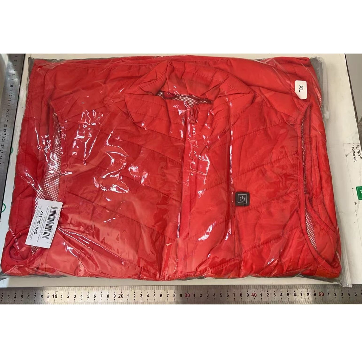 Vesta cu Incalzire, Flippy, Unisex, 2 Zone de Incalzire, Umplutura Bumbac, 3 Trepte de Temperatura, Incarcare USB, Rosu, 58 - 65 kg, Marime XL - vivimall.ro