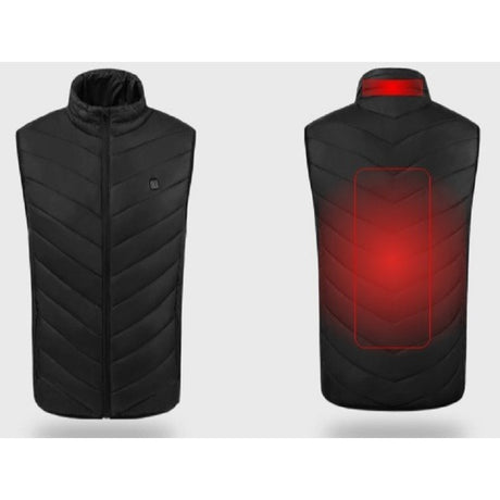 Vesta Inteligenta Incalzita, Flippy, Unisex, 2 Zone de Incalzire, Umplutura Bumbac, 3 Trepte de Temperatura, Incarcare USB, Negru, 45 - 50 kg, Marime M