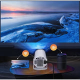 Video Proiector Portabil cilindric HY300PRO, Vivimall, Inteligent, Full HD 1080 x 1280, Wireless, Compatibil cu Android/iOS, 18 x 11 x 6 cm, Alb - vivimall.ro