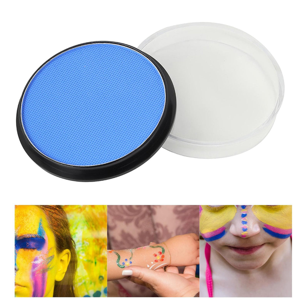 Vopsea pentru Fata si Corp, Vivimall, cu Pigment Fosforescent, 30 g, Activare cu Apa, Albastru - vivimall.ro