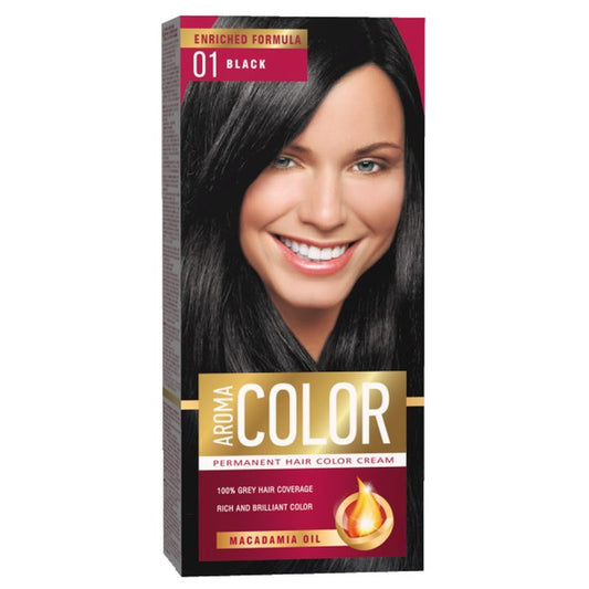 Vopsea pentru Par, Aroma Color, 01 Black