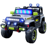 Mașina Electrica pentru Copii, Off-Road, Conectare Bluetooth, telecomanda, Tracțiune Integrala, Lumina Intermitenta, Baterie 12V 7Ah, 120x63x68cm, Alb
