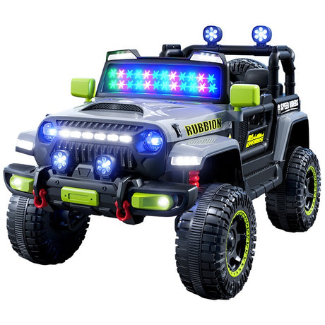 Mașina Electrica pentru Copii, Off-Road, Conectare Bluetooth, telecomanda, Tracțiune Integrala, Lumina Intermitenta, Baterie 12V 7Ah, 120x63x68cm, Alb