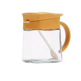 Recipient Condimente, Vivimall, din Stilca, 180 ml, cu Maner si Lingurita, 11.3 x 8.2 cm, Capac Ondulat, Galben - vivimall.ro