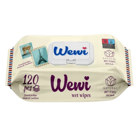 Șervețele Umectate Wewi Paris cu Aromă de Parfum Francez 120 buc – Prospețime și Eleganță