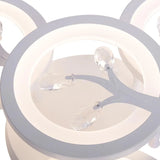 Lustra Led Cu Telecomanda Si Cristal Daisy, 4 Elemente, Lumina Rece/Calda/Neutra, Dimabila - vivimall.ro