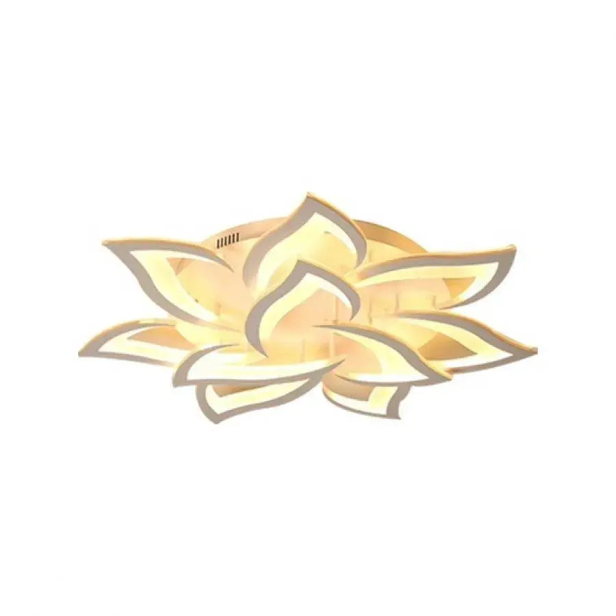 Lustra Led Cu Telecomanda Lotus, 9 Petale, Lumina Rece/Calda/Neutra, Dimabila - vivimall.ro