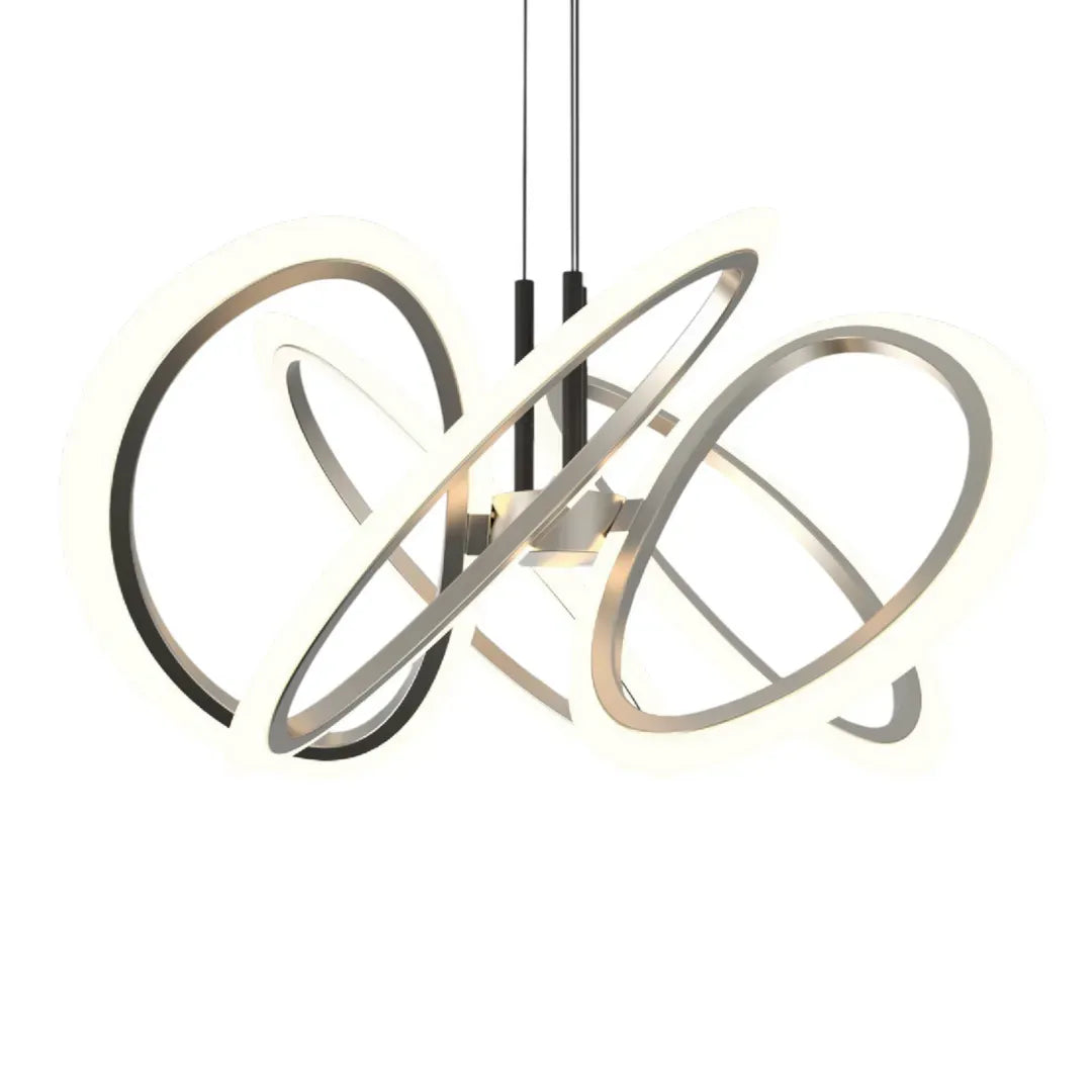 Lustra Led Suspendata Cu Telecomanda Rimini, 5 Elemente, Lumina Rece/Calda/Neutra, Dimabila - vivimall.ro