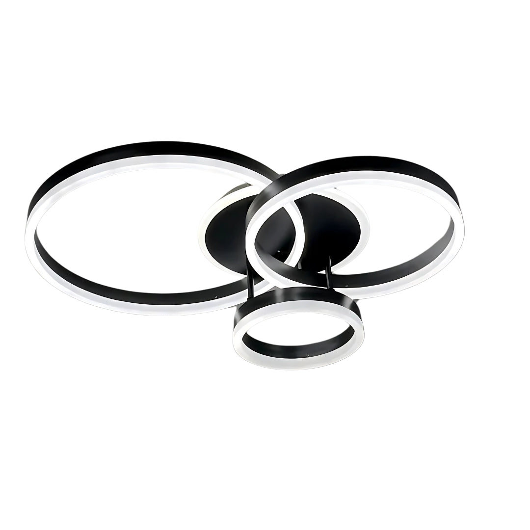 Lustra Led Cu Telecomanda Riga Lilith, 3 Cercuri, Lumina Rece/Calda/Neutra, Dimabila - vivimall.ro