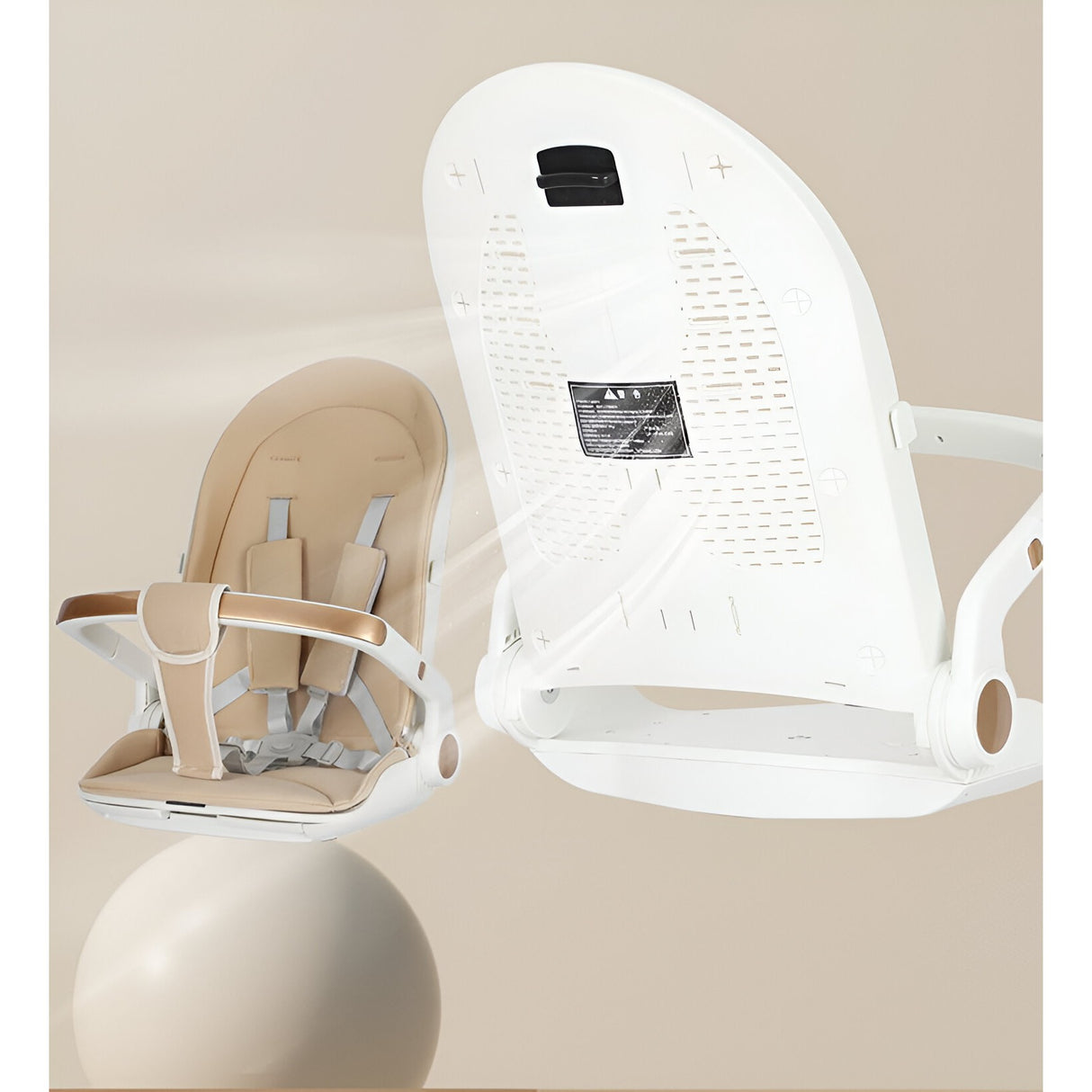 Carucior Sport 3In1, 6-36 Luni, Reversibil, Pliabil, Tavita Pentru Masa, Pozitie De Somn, Centura De Siguranta, Roti 360, Suport Pahar, Copertina Pentru Soare, Crem - vivimall.ro