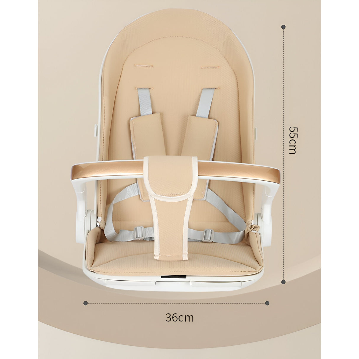 Carucior Sport 3In1, 6-36 Luni, Reversibil, Pliabil, Tavita Pentru Masa, Pozitie De Somn, Centura De Siguranta, Roti 360, Suport Pahar, Copertina Pentru Soare, Crem - vivimall.ro