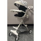 Carucior Sport Flippy 3in1, 6-36 Luni, Reversibil, Pliabil, Tavita pentru Masa, Pozitie de Somn, Centura de Siguranta, Roti 360, Suport Pahar, Copertina pentru Soare, 32x63x95cm, Bej Model Cosmos - vivimall.ro