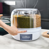 Dozator De Cereale Rotativ 360, 6 Compartimente, Capacitate 3 L, Rezistent La Umezeala, Inchidere Etansa - vivimall.ro