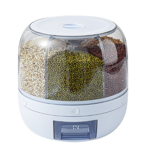 Dozator De Cereale Rotativ 360, 6 Compartimente, Capacitate 3 L, Rezistent La Umezeala, Inchidere Etansa - vivimall.ro